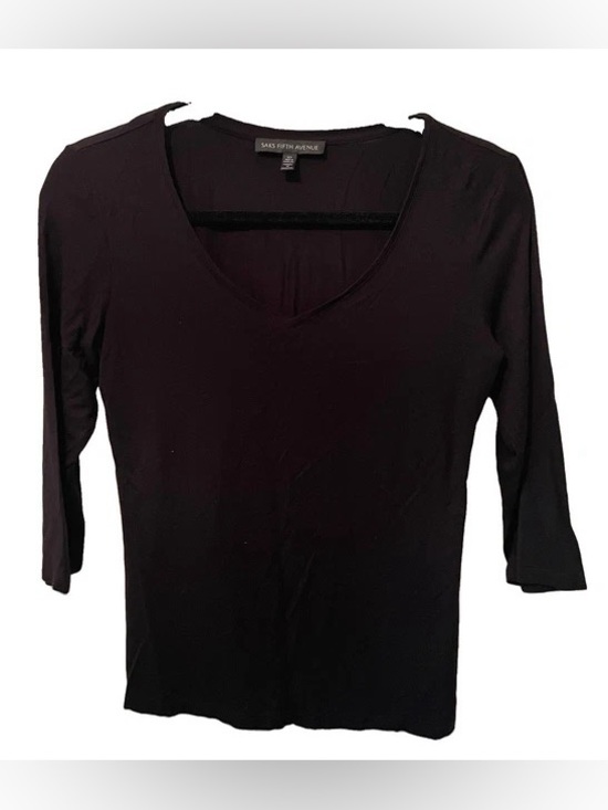 Saks Fifth Avenue Tops - Saks Fifth Avenue Black V-Neck 3/4 Sleeve Women's Top